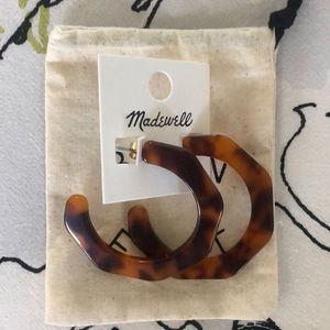 NWT Madewell Tortoiseshell Statement Hoop Earrings
